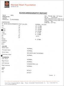 Echocardiography report, 2nd November 2006 (1)